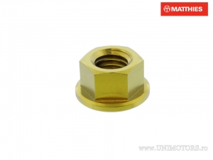 Pro Bolt M8 x 1.25 mm Gold Titanium Flanged Nut