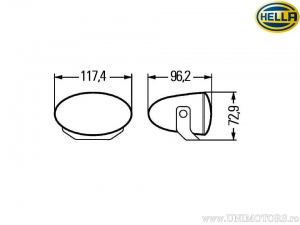 Proiector ceata H7 oval FF 50 117.4x72.9x96.2mm - Hella