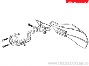 Protèges-mains Qwest (blancs - fixation en aluminium) - Polisport