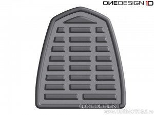 Proteção do tanque Soft Touch Retro 90 x 102 mm cinza aspecto de couro - OneDesign Bike