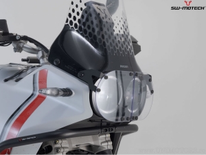 Protector de faro con soporte negro - material: policarbonato - Ducati DesertX ('22-) - SW-Motech
