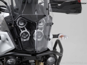Protector de faro con soporte negro - material: policarbonato - Yamaha Ténéré 700 ('19-) - SW-Motech