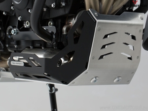 Protector de motor - material: aluminio - color: negro/plateado - Triumph Tiger 800 modelos ('10-) - SW-Motech