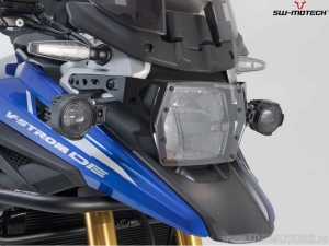 Protezione faro con supporto nero - materiale: policarbonato - Suzuki V-Strom 1050 ('19-) - SW-Motech