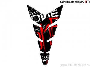 Protezione serbatoio 'Anniversario' 223 x 134 mm Nero Opaco/Rosso - OneDesign Bike