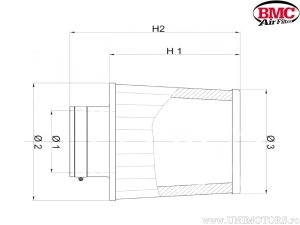 Race-/Universal-Luftfilter (96mm) - BMC
