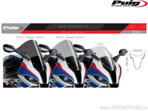 Racing Dark Smoke Windshield - BMW S 1000 RR ABS DTC ('19) / S 1000 RR ABS DTC DDC Dynamic Package ('19) - Puig