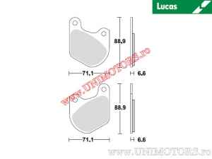 Rear brake pads - MCB518 organic - Lucas TRW