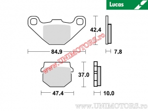 Rear brake pads - MCB522 organic - Lucas TRW