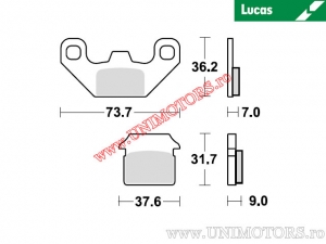 Rear brake pads - MCB846 organic - Lucas TRW