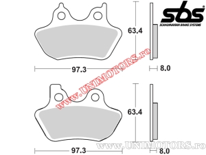 Rear brake pads - SBS 826LS (metallic / sintered) - (SBS)