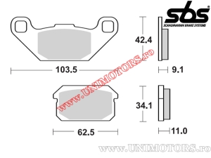 Rear brake pads - SBS 848SI (metallic / sintered) - (SBS)