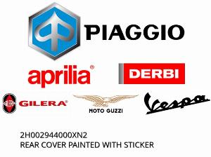REAR COVER PAINTED WITH STICKER - 2H002944000XN2 - Piaggio