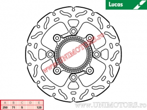 Rear Racing Brake Disc MST286RAC Rigid - Lucas TRW