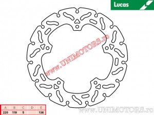 Rear Racing Brake Disc MST392RAC Rigid - Lucas TRW