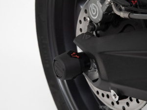 Rear Wheel Axle Crashpad Set - material: polyamide - color: black - Suzuki / Honda / Triumph models - SW-Motech