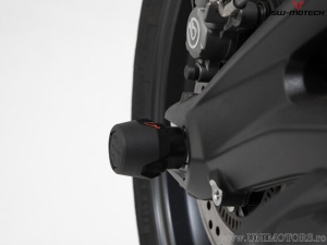 Rear Wheel Axle Crashpad Set - material: polyamide - color: black - Suzuki / Honda / Triumph models - SW-Motech