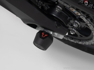 Rear Wheel Axle Crashpad Set - material: polyamide - color: black - Suzuki / Honda / Triumph models - SW-Motech