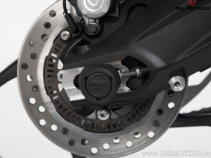 Rear Wheel Axle Crashpad Set - material: polyamide - color: black - Triumph Tiger 800 ('10-) / 900 ('19-) - SW-Motech