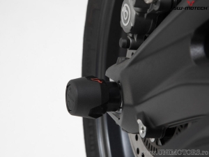 Rear Wheel Axle Crashpad Set - material: polyamide - color: black - Triumph Tiger 800 ('10-) / 900 ('19-) - SW-Motech