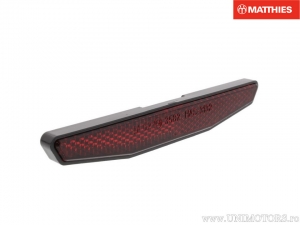 Reflector (cat's eye) trapezoid 125x18x9mm red color fixed with M5 screws - JM