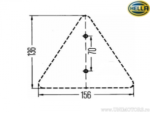 Reflector (cat's eye) triangle 156 x 136 mm red - Hella