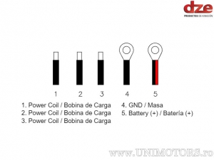 Relé de carga - Harley Davidson (12V / 35A / trifásico) - DZE