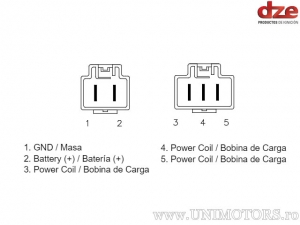 Relais de charge - Honda VT Shadow 750 ('10-'18) / VT 400 Shadow ('09-'16) - DZE