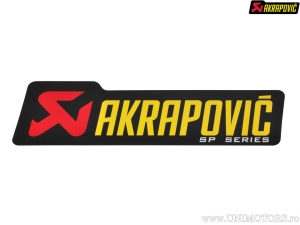 Replacement decal - base color: black / red / yellow - dimensions: 150 x 44 mm - Akrapovič
