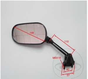 Right Black Mirror - Kawasaki ZX-6R 600 P Ninja ('07-'08) - JM