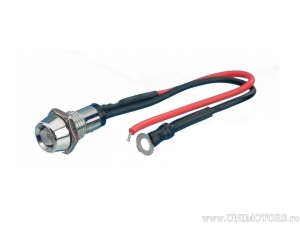 Rode LED-indicator met verchroomde behuizing - FOLIATEC