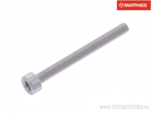 Round Cap Screw Pro Bolt M3 x 0.50 x 30 mm Silver Aluminum - JM