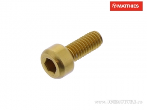 Round cap screw Pro Bolt M4 x 0.70 x 10 mm gold aluminum - JM