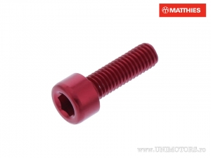 Round cap screw Pro Bolt M5 x 0.80 x 16 mm red aluminum - JM