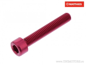 Round cap screw Pro Bolt M5 x 0.80 x 30 mm red aluminum - JM