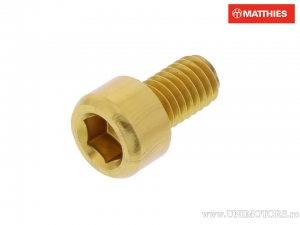 Round Cap Screw Pro Bolt M6 x 1.00 x 10 mm Gold Aluminum - JM
