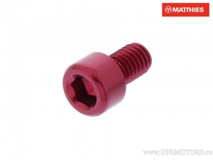 Round Cap Screw Pro Bolt M6 x 1.00 x 10 mm Red Aluminum - JM