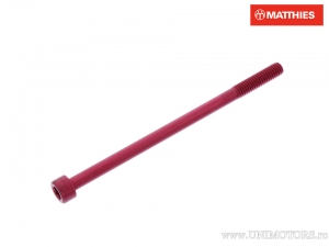 Round Cap Screw Pro Bolt M6 x 1.00 x 100 mm Red Aluminum - JM