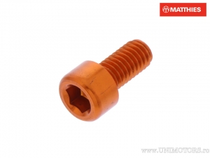 Round Cap Screw Pro Bolt M6 x 1.00 x 12 mm Aluminum Orange - JM