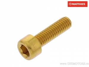 Round cap screw Pro Bolt M6 x 1.00 x 20 mm gold aluminum - JM