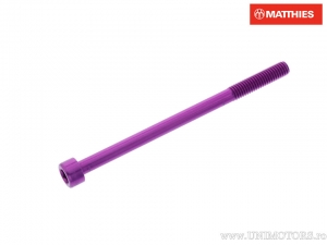 Round Cap Screw Pro Bolt M6 x 1.00 x 90 mm Aluminum Violet - JM