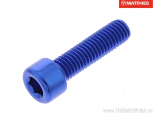 Round Cap Screw Pro Bolt M8 x 1.25 x 30 mm Aluminum Blue - JM