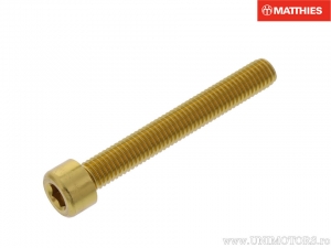 Round Cap Screw Pro Bolt M8 x 1.25 x 60 mm Gold Aluminum - JM