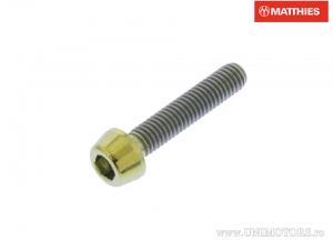 Round Cone Cap Screw Pro Bolt M3 x 0.50 x 15 mm Titanium Gold - JM