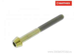 Round conical bolt screw Pro Bolt M4 x 0.70 x 35 mm titanium gold - JM