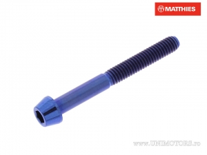 Round conical cap screw Pro Bolt M4 x 0.70 x 35 mm titanium blue - JM