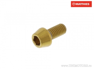 Round Conical Cap Screw Pro Bolt M5 x 0.80 x 10 mm Stainless Steel A4 Gold - JM