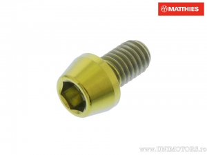 Round Conical Cap Screw Pro Bolt M6 x 1.00 x 10 mm Titanium Gold - JM