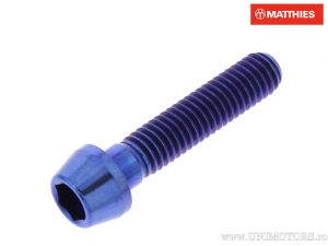 Round conical cap screw Pro Bolt M6 x 1.00 x 28 mm titanium blue - JM