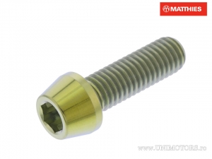 Round Conical Cap Screw Pro Bolt M8 x 1.25 x 25 mm Titanium Gold - JM